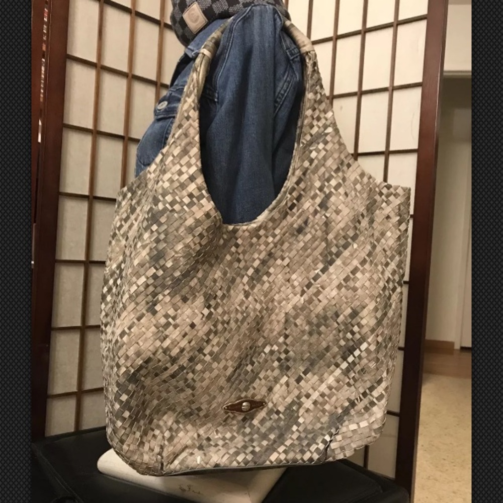 Elliott Lucca Gray Woven Hobo Bag
